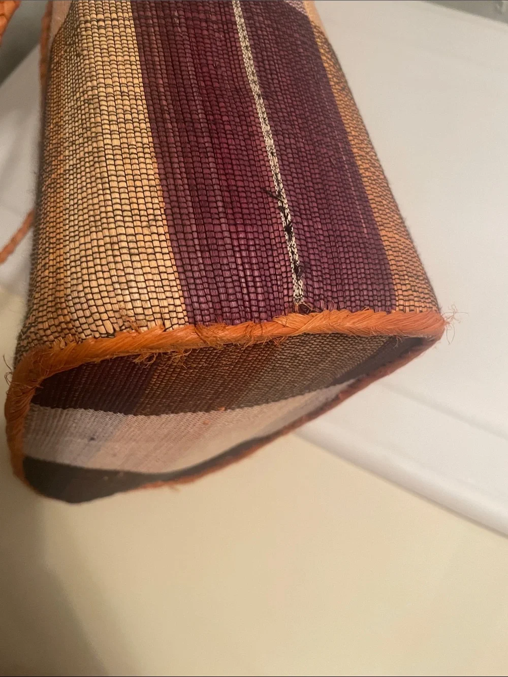 Woven straw tote bag